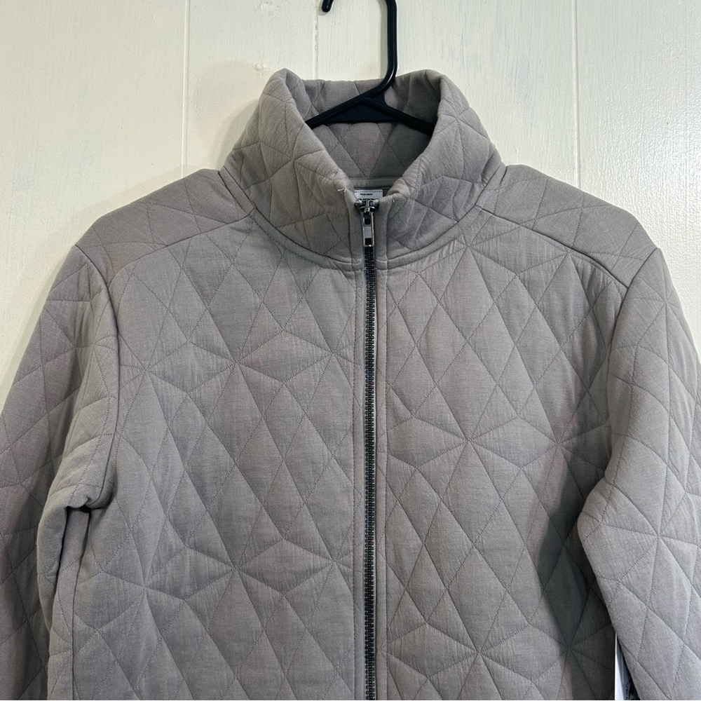 Reebok RBK New Light Gray Long Sleeve Zipper Fleece Sweatshirt Jacket Size Small - Picture 6 of 12